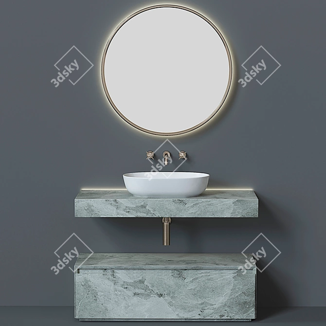 Modern Italian Bathroom Furniture 3D model image 11