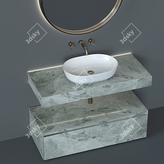 Modern Italian Bathroom Furniture 3D model image 13