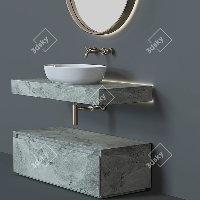 Modern Italian Bathroom Furniture 3D model image 15