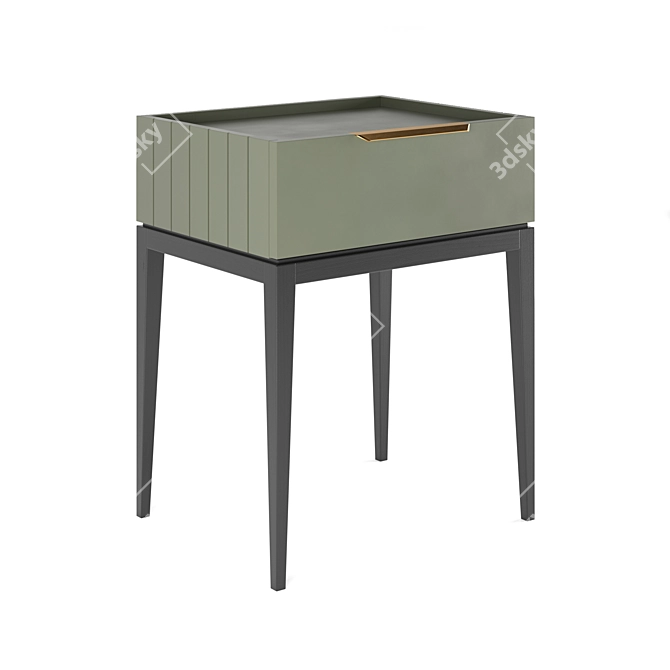 Modern Grey Bedside Table 3D model image 2