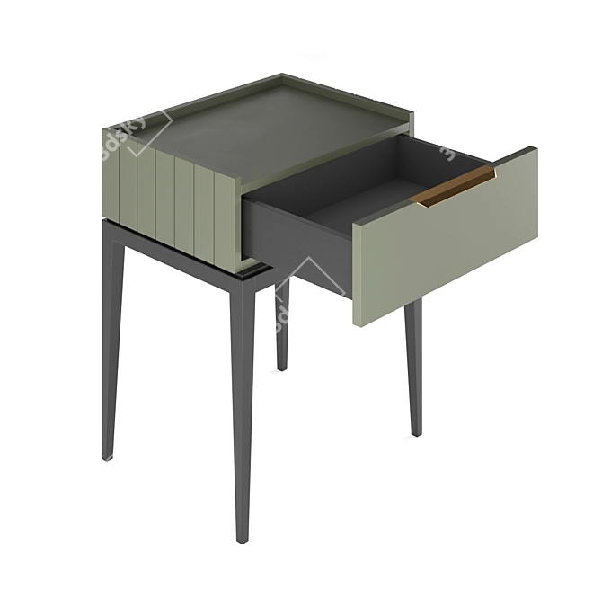 Modern Grey Bedside Table 3D model image 3