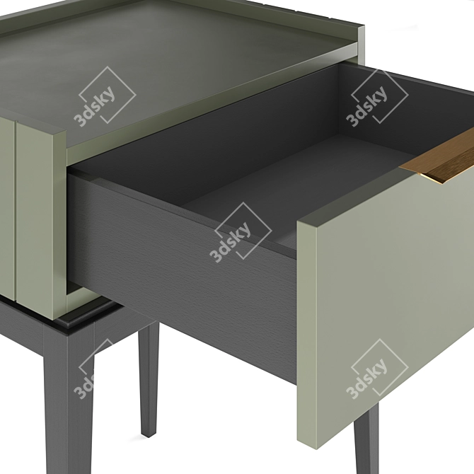 Modern Grey Bedside Table 3D model image 4