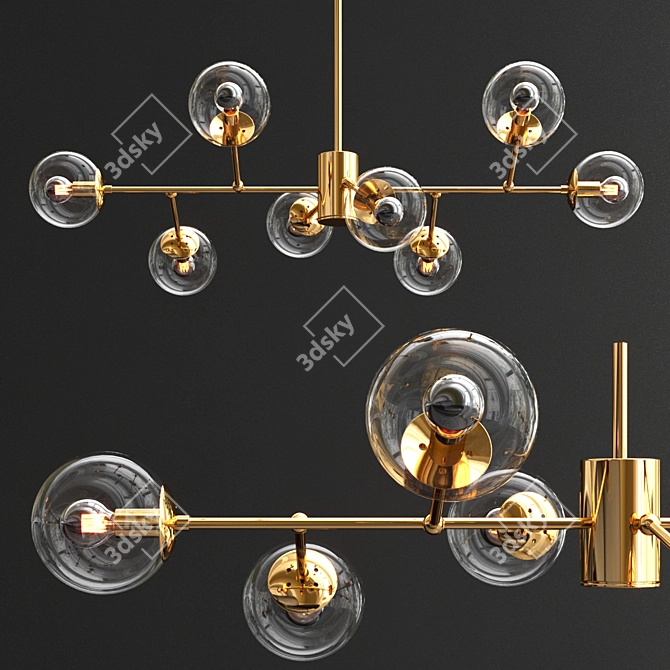 Contemporary Branching Globe Chandelier 3D model image 1