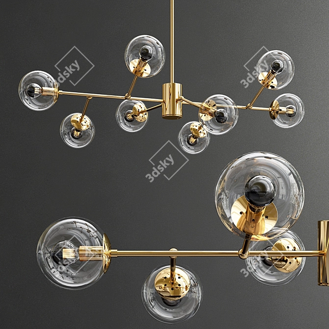 Contemporary Branching Globe Chandelier 3D model image 2