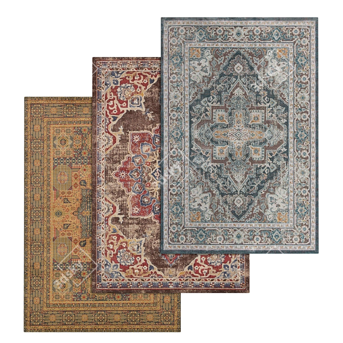 Luxury Carpet Set: High-Quality Textures 3D model image 1