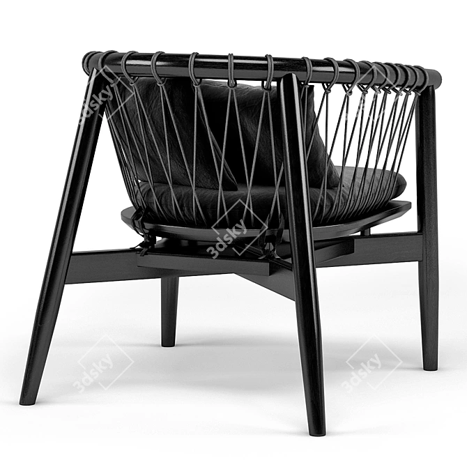 Elegant Noir Hector Chair: Polished Design 3D model image 3