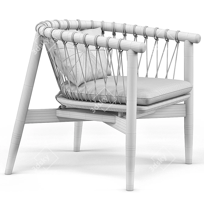 Elegant Noir Hector Chair: Polished Design 3D model image 4