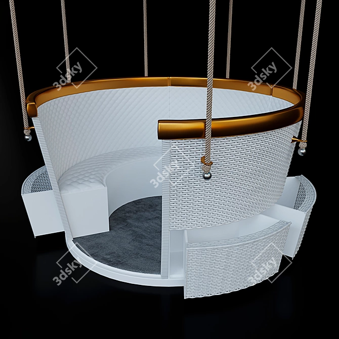 Fantasy Air Balloon Crib: Whimsical and Romantic Flight 3D model image 4