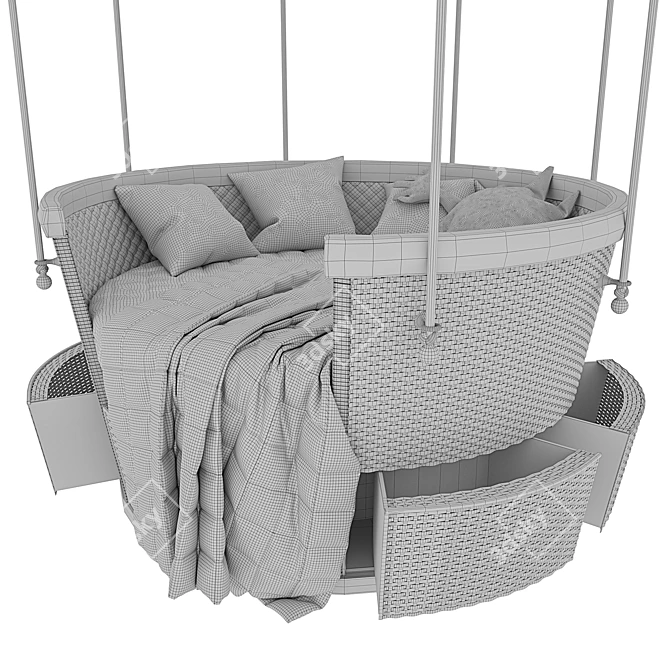 Fantasy Air Balloon Crib: Whimsical and Romantic Flight 3D model image 7