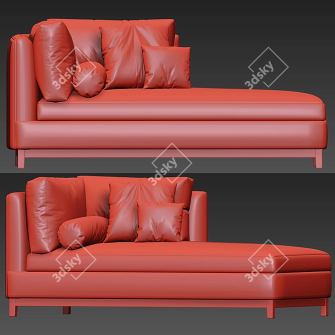 Elegant Minotti Andersen Chaise Lounge 3D model image 3