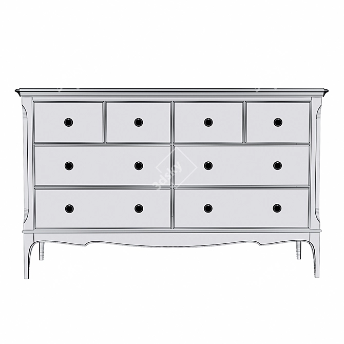 Venice 8-Drawer Chest: Stylish Storage Solution 3D model image 3