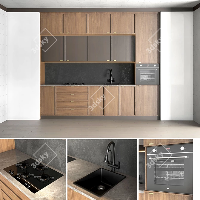 Sliding Hidden Kitchen Cabinet 3D model image 1