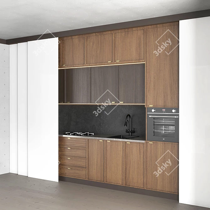 Sliding Hidden Kitchen Cabinet 3D model image 3