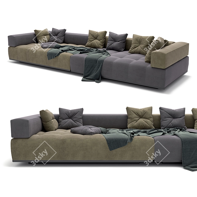 Sleek Clan Minotti Sofa 3D model image 2