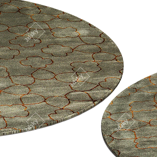 Circular Carpets for Stylish Interiors 3D model image 2