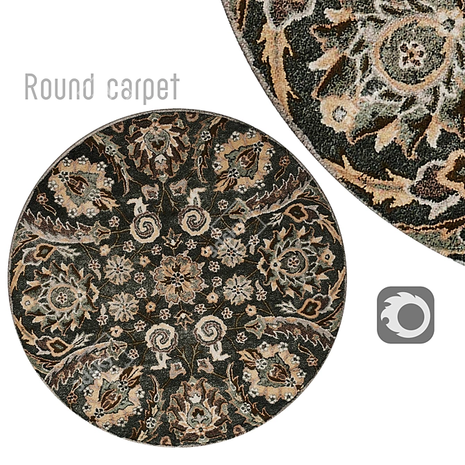 Circular Interior Rugs 3D model image 1