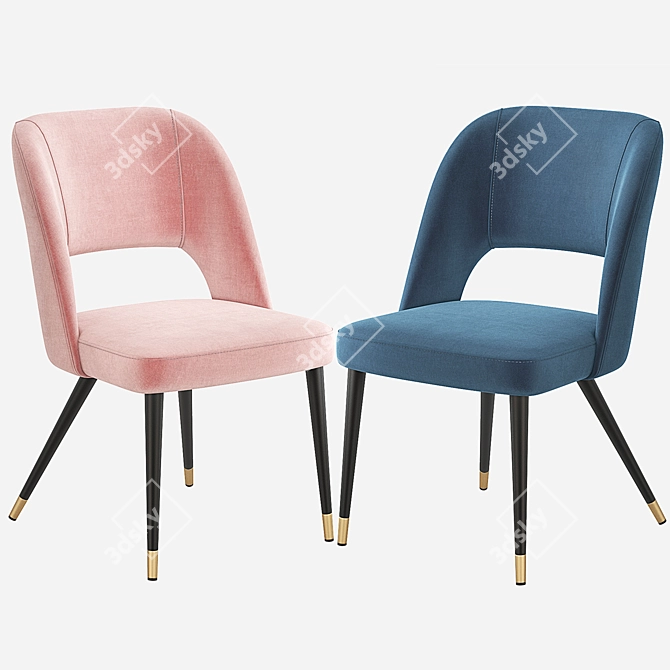 Elegant Eichholtz CIPRIA Velvet Dining Chair 3D model image 1