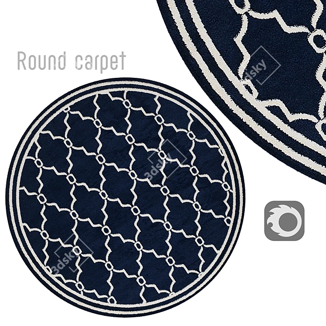 Round Carpets for Stylish Interiors 3D model image 1