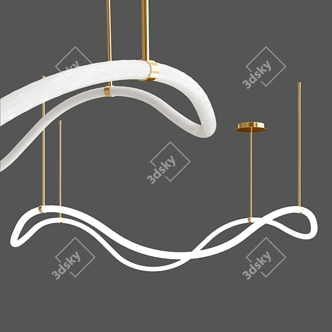 Glowing Brass Pendant Light 3D model image 1