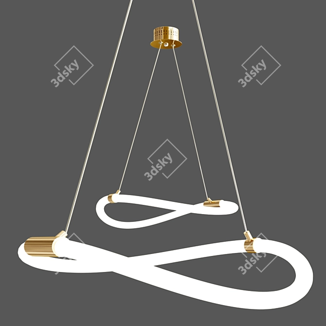 Elegant Brass LED Pendant 3D model image 2