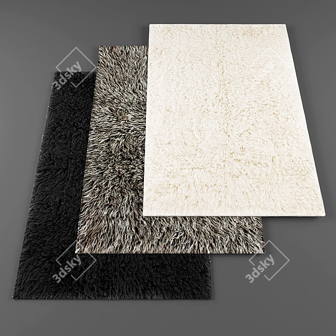 Luxury Rug Collection: 5 Exquisite Carpets with Texture Archive 3D model image 1