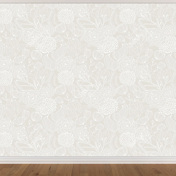 Seamless Wallpaper Set in 3 Colors 3D model image 3