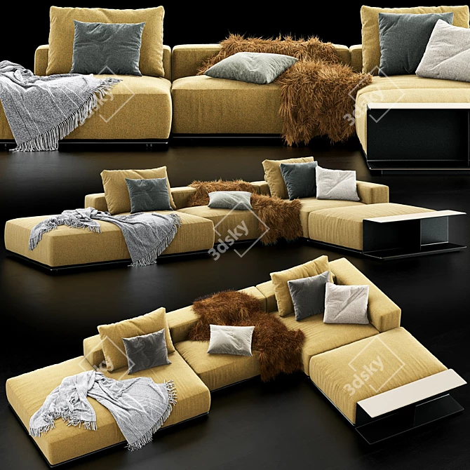 Modern and Sophisticated Poliform Westside Sofa 3D model image 1