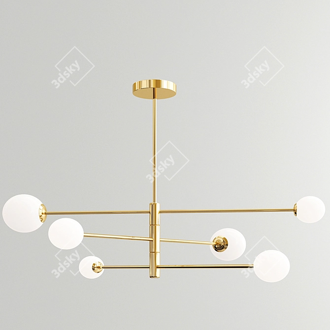 Glamourous Gold Pendant Lumion 3D model image 2