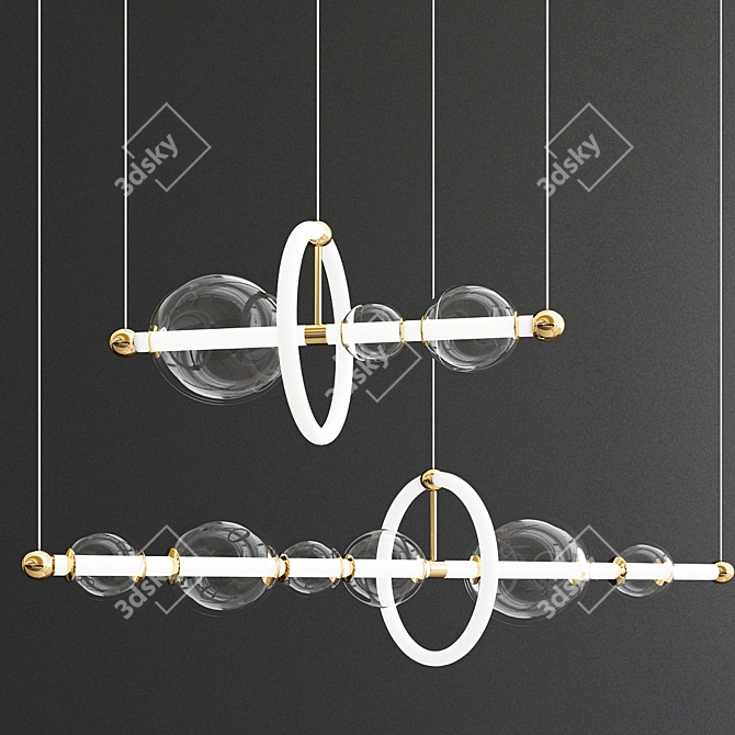 Transparent Ball In-Line Lamp 3D model image 1