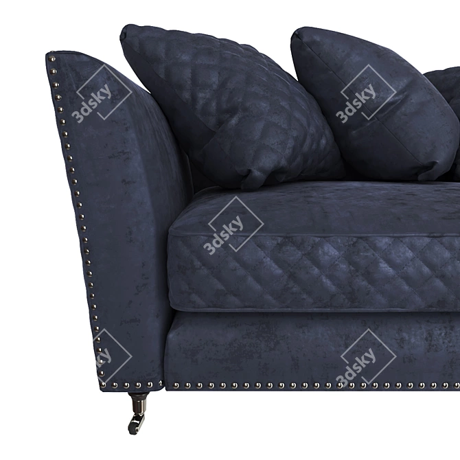 Velvet Sorrento 3-Seater Sofa 3D model image 2