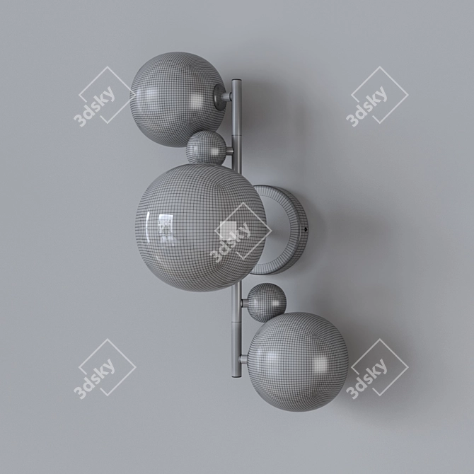 Modern Triple Glass Wall Sconce 3D model image 3