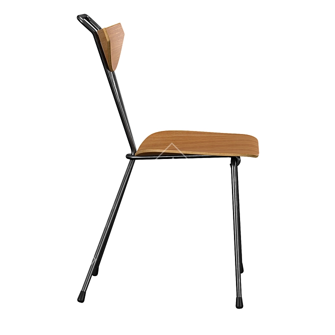 Industrial Plywood Dining Chair 3D model image 4