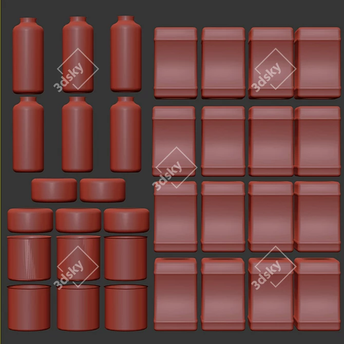 Corona Rendered Jar Filing Set 3D model image 4