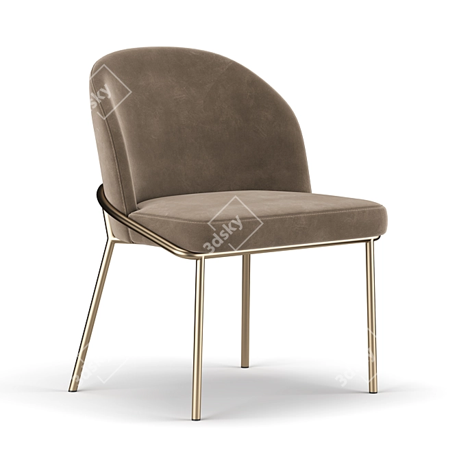 Elegant Janie Dining Chair 3D model image 2