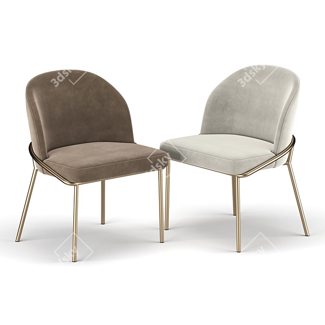 Elegant Janie Dining Chair 3D model image 4