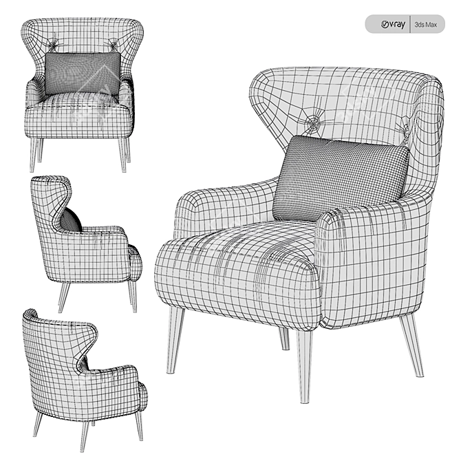 Versatile Ottavia Chair - Stylish and Comfortable 3D model image 5