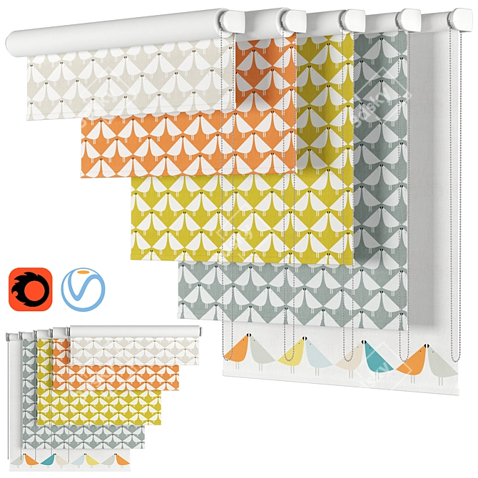 Customizable Roller Blind | Lintu [36-inch] 3D model image 3