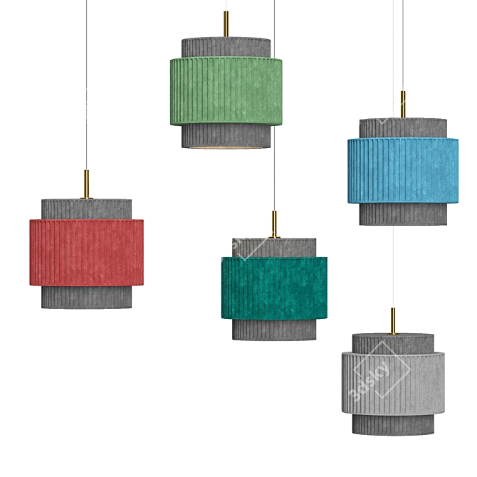 Modern Concrete Ceiling Lamp 3D model image 1