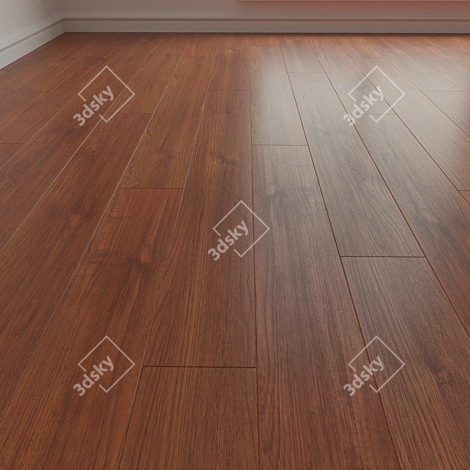 Burma Teak Laminate Parquet Flooring 3D model image 1