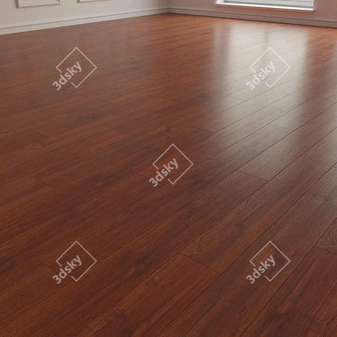 Burma Teak Laminate Parquet Flooring 3D model image 2