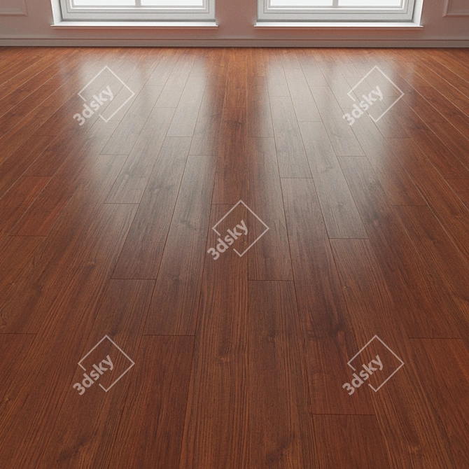 Burma Teak Laminate Parquet Flooring 3D model image 3