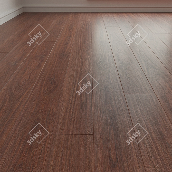 Premium Oak Parquet Flooring 3D model image 1
