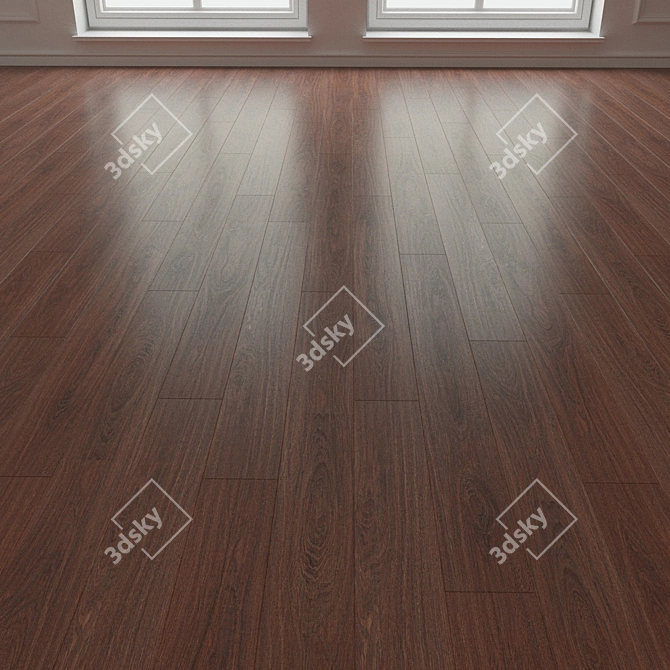 Premium Oak Parquet Flooring 3D model image 3