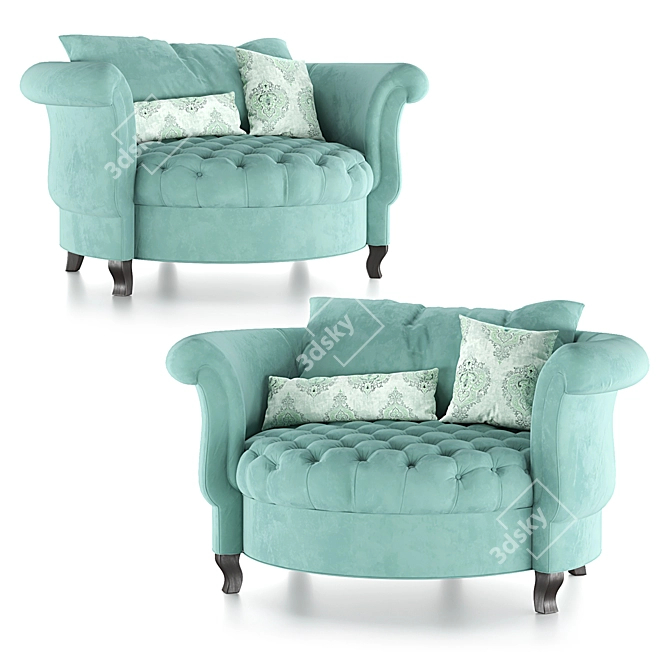 Haute House Harlow Sage Cuddle Chair - Luxury Comfort for Your Home 3D model image 1