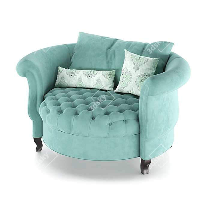 Haute House Harlow Sage Cuddle Chair - Luxury Comfort for Your Home 3D model image 2