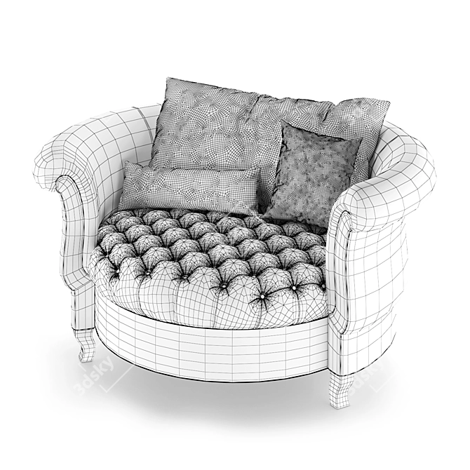 Haute House Harlow Sage Cuddle Chair - Luxury Comfort for Your Home 3D model image 5