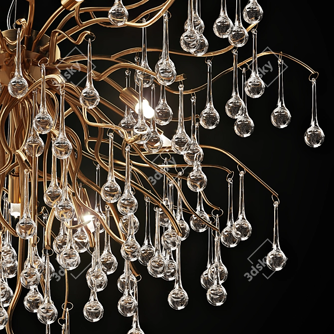 Elegant Drop Shaped Pendant Chandelier 3D model image 3