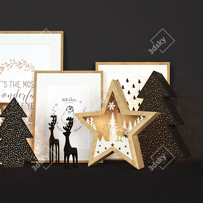 Festive Holiday Decor Set 3D model image 2