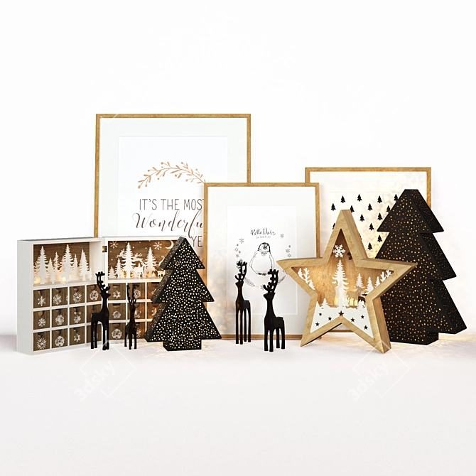 Festive Holiday Decor Set 3D model image 5