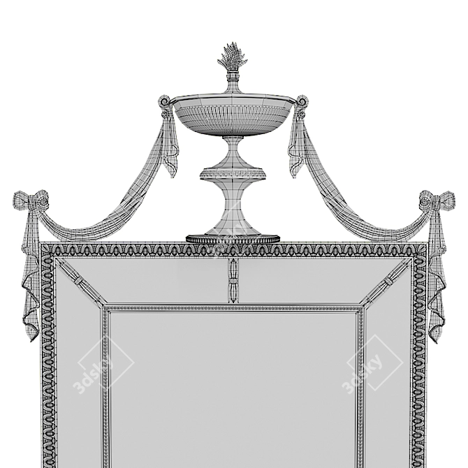 Elegant Regal Reflection Mirror 3D model image 2